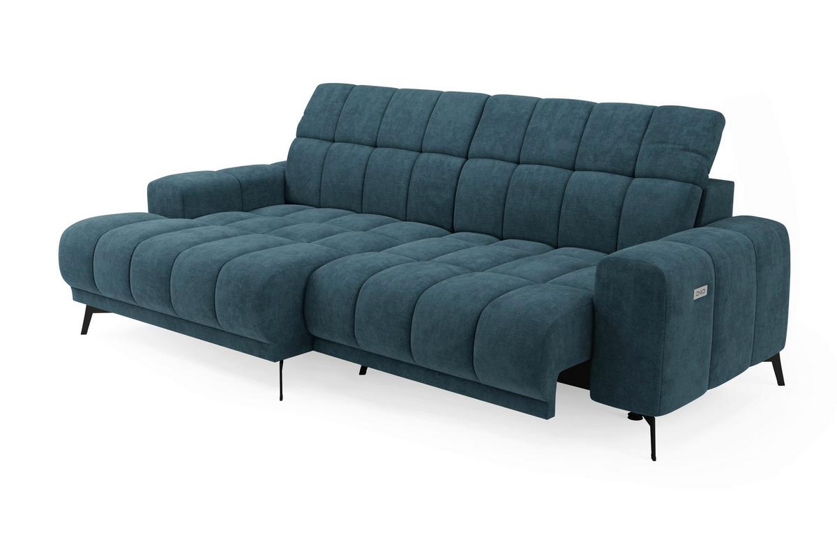 Rohová sedačka LAYA, levá, petrolejová tkanina MEMPHIS - petrolej, Moderní, textil (155/250cm) - Premium Living