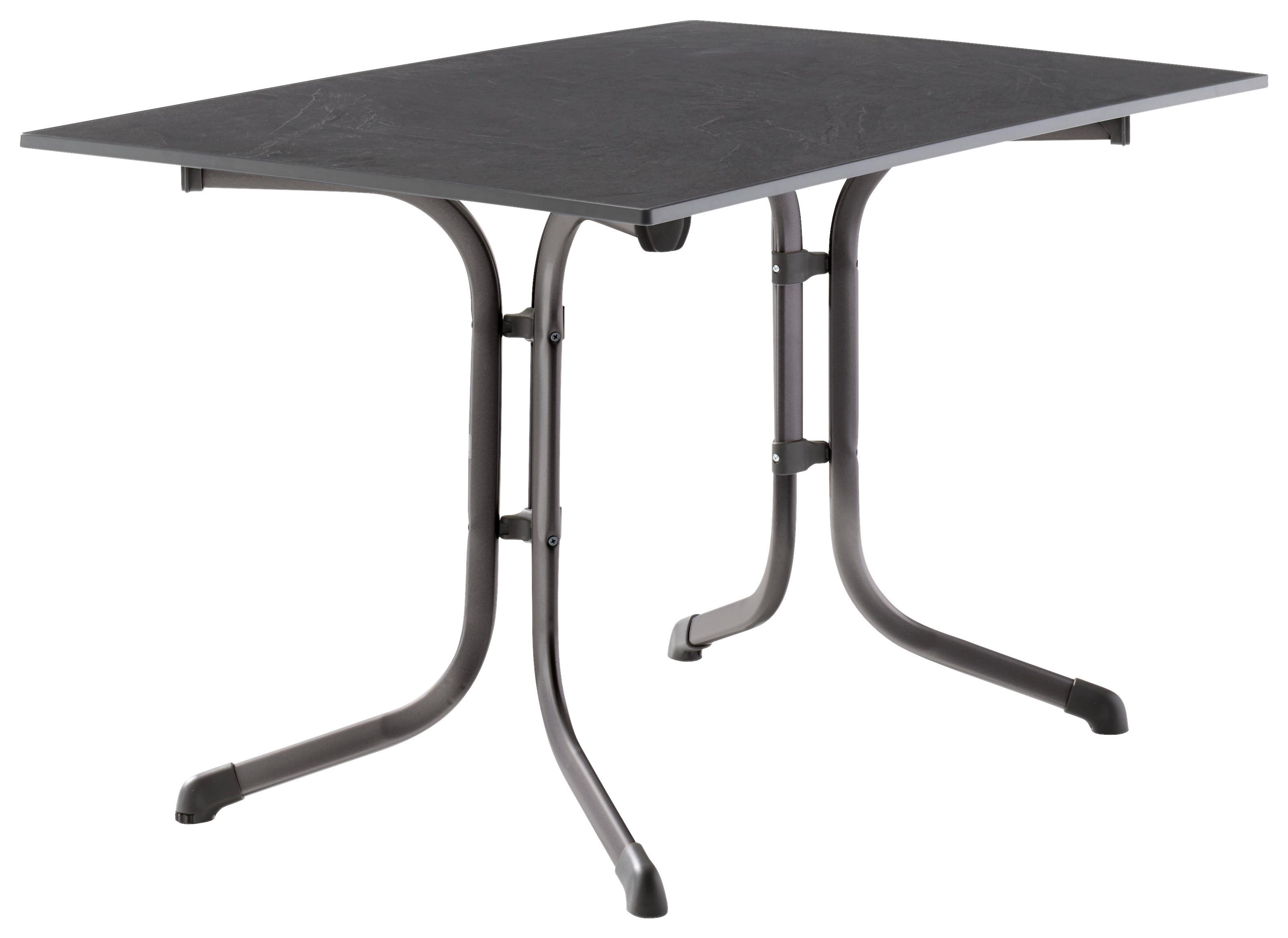 Gartentisch Klappbar Stahl L: 120cm - Anthrazit/Grau, MODERN, Holzwerkstoff/Metall (120/80/73cm) - Sieger