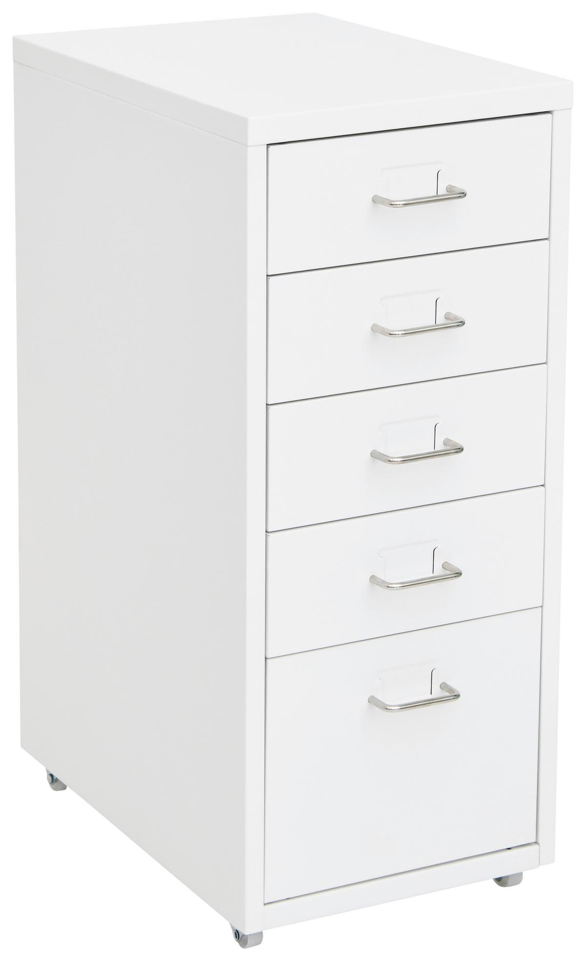 Kontajner na kolieskach biely - biela, Modern, kov/plast (28/69/41cm) - Mömax