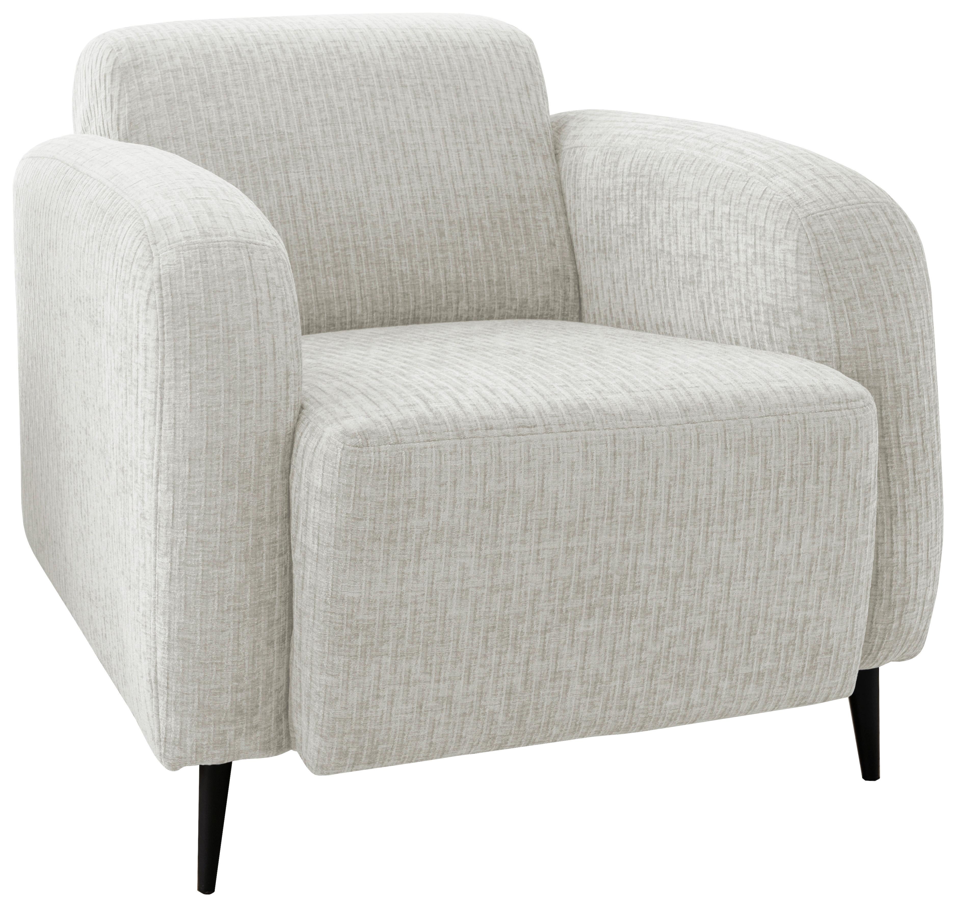 Polstersessel mit Armlehnen Marone, Creme, B: 85 cm - Schwarz/Weiß, MODERN, Textil (85/76/90cm) - Livetastic