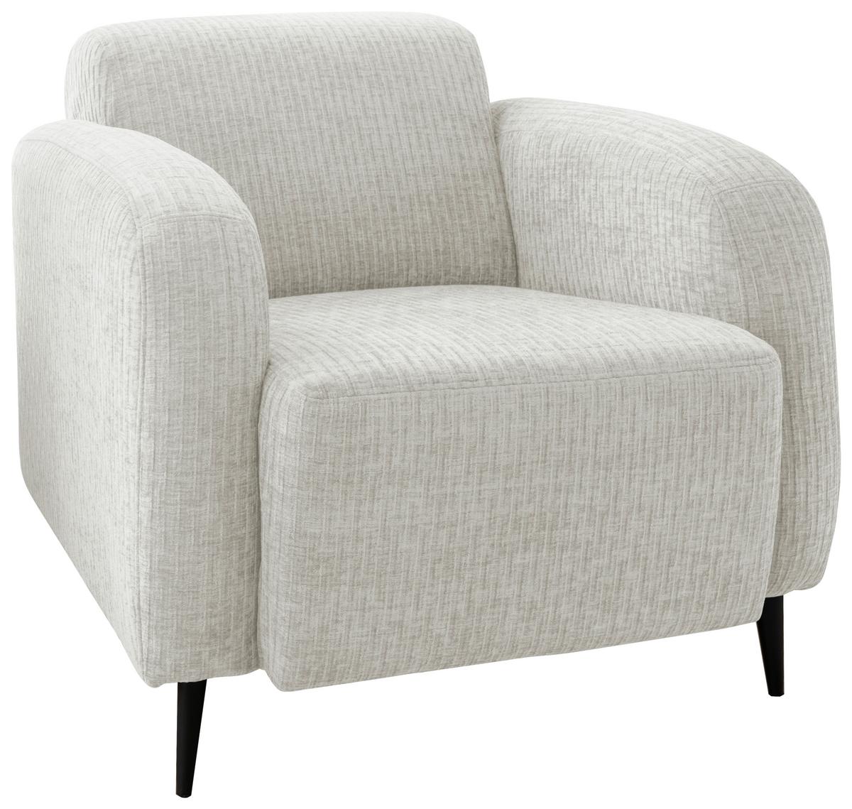 Polstersessel mit Armlehnen Marone, Creme, B: 85 cm - Schwarz/Weiß, MODERN, Textil (85/76/90cm) - Livetastic