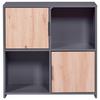 Regal Pepeto 2t - Anthrazit/Schwarz, Design, Holzwerkstoff (77/77/30cm) - Livetastic