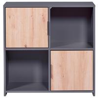 Regal Pepeto 2t - Anthrazit/Schwarz, Design, Holzwerkstoff (77/77/30cm) - Livetastic