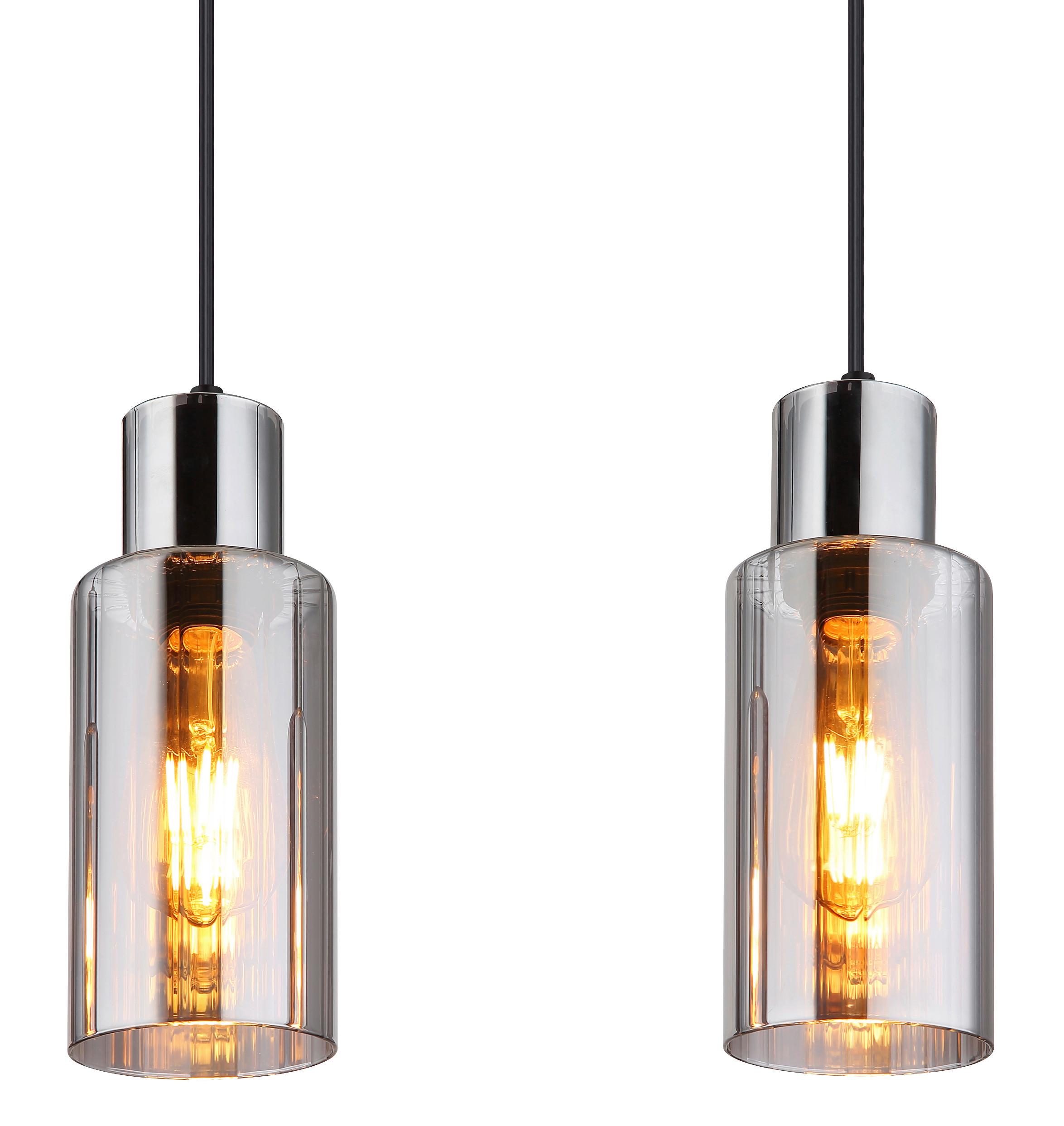 Hängeleuchte 15708-4h - Schwarz, Basics, Glas/Metall (82/10/120cm) - Globo