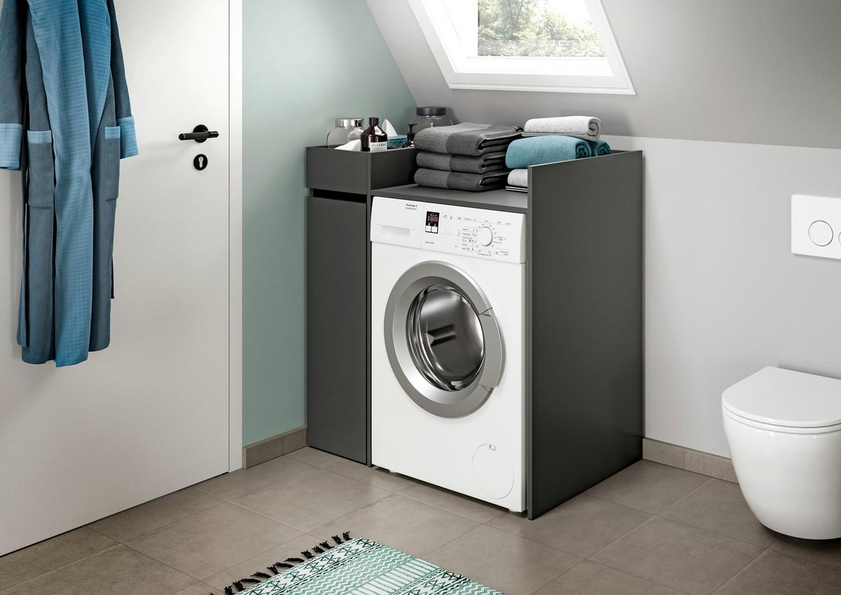 Waschmaschinenschrank Free Anthrazit B: 95cm - Anthrazit/Weiß, Basics, Holzwerkstoff (95/101/60cm) - MID.YOU