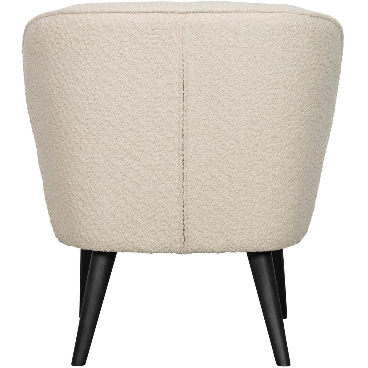 Sessel Sara Creme B: 59cm - Creme/Schwarz, Design, Textil (59/71/70cm) - Livetastic
