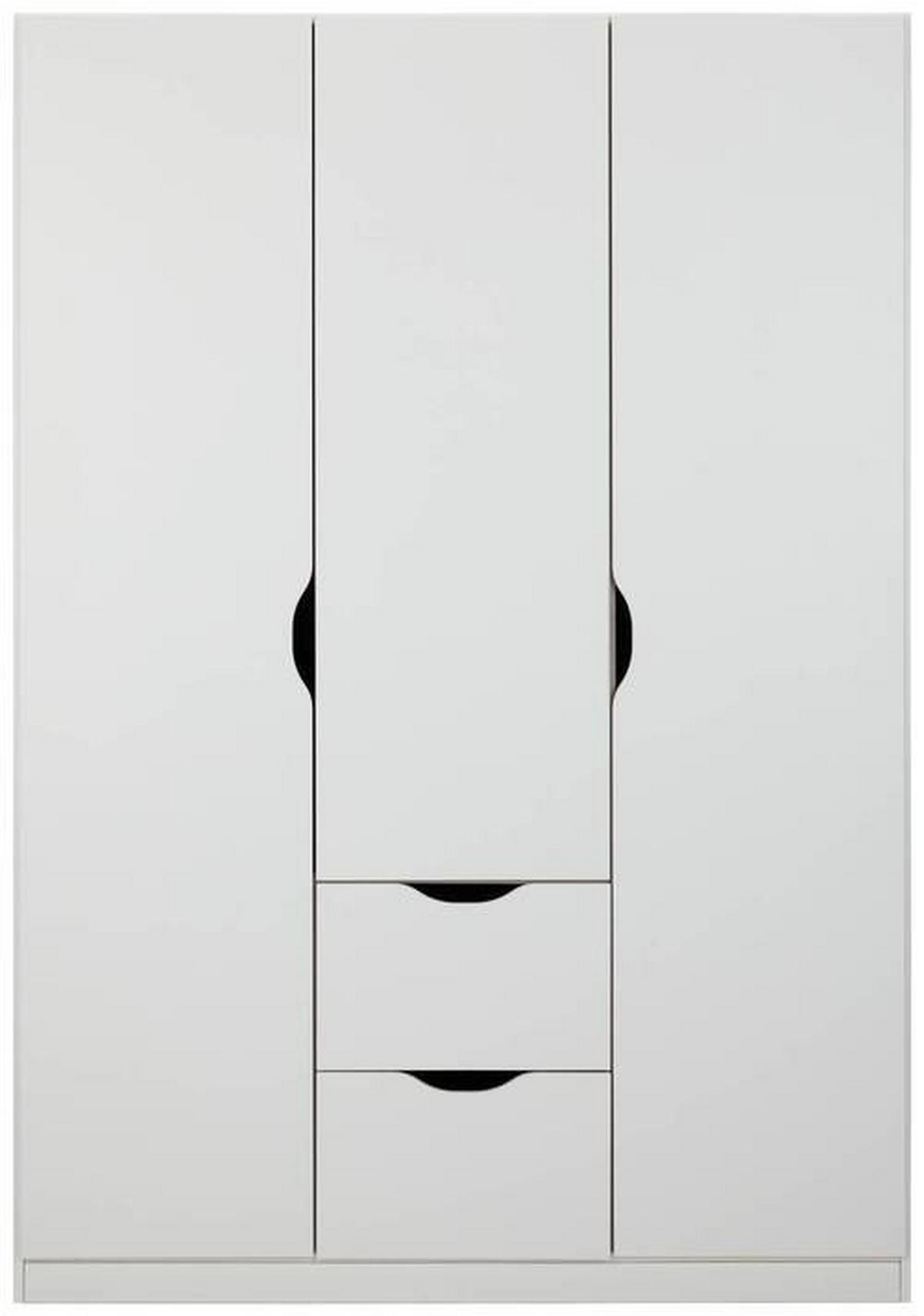 ŠATNÍ SKŘÍŇ S OTOČNÝMI DVEŘMI WHITE - bílá, Moderní, kompozitní dřevo (136/197/54cm)