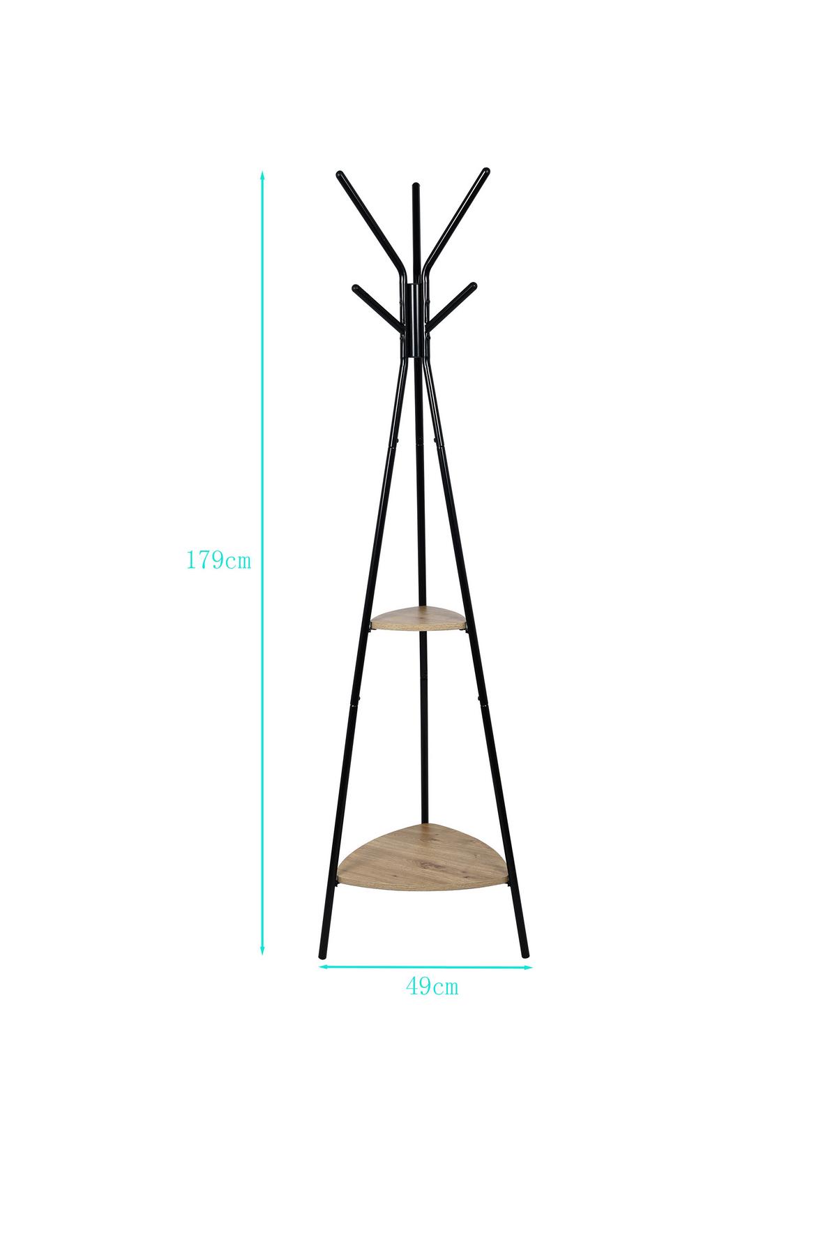 Ruhaállvány Mailand - natúr színű/fekete, Modern, faalapú anyag/fém (49/179cm)