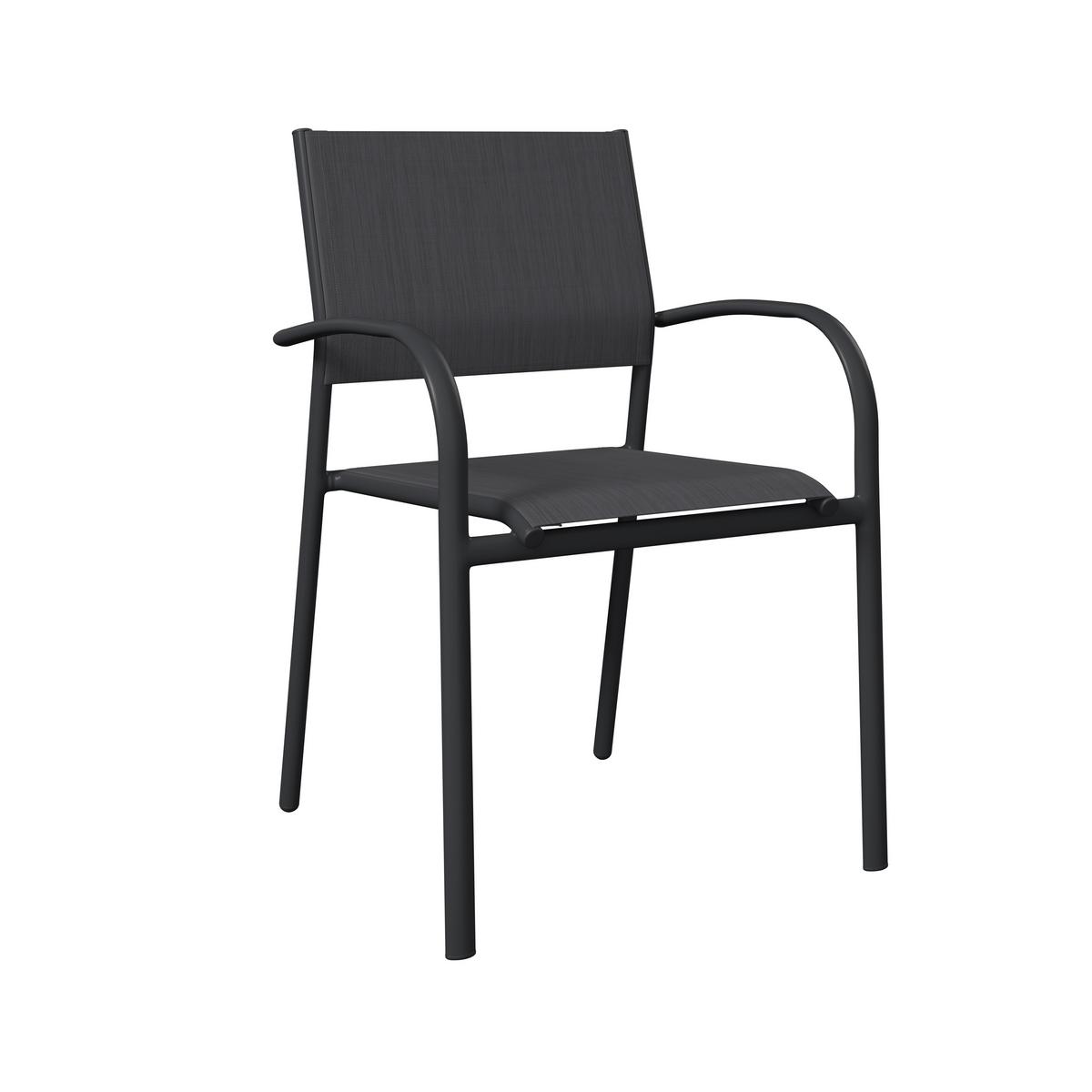 Gartensessel Paris - Anthrazit/Schwarz, MODERN, Textil/Metall (57/85/57cm) - Beldano