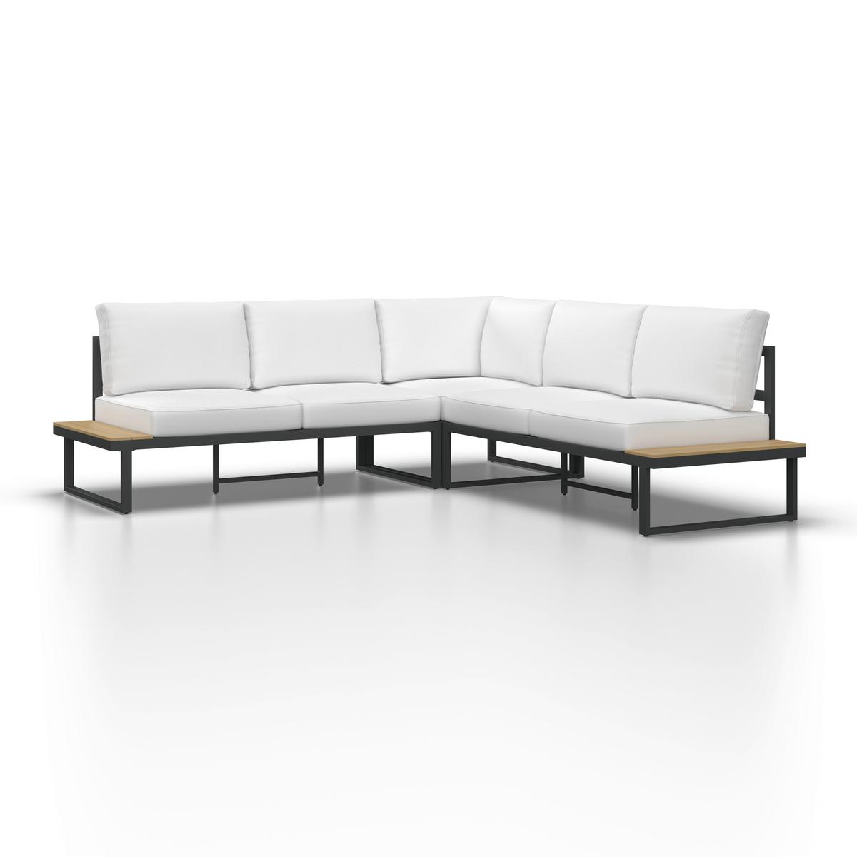 TERASOVÁ SEDACÍ SOUPRAVA ARIANNA - černá/krémová, Moderní, kov/textil (228cm) - Bessagi Garden
