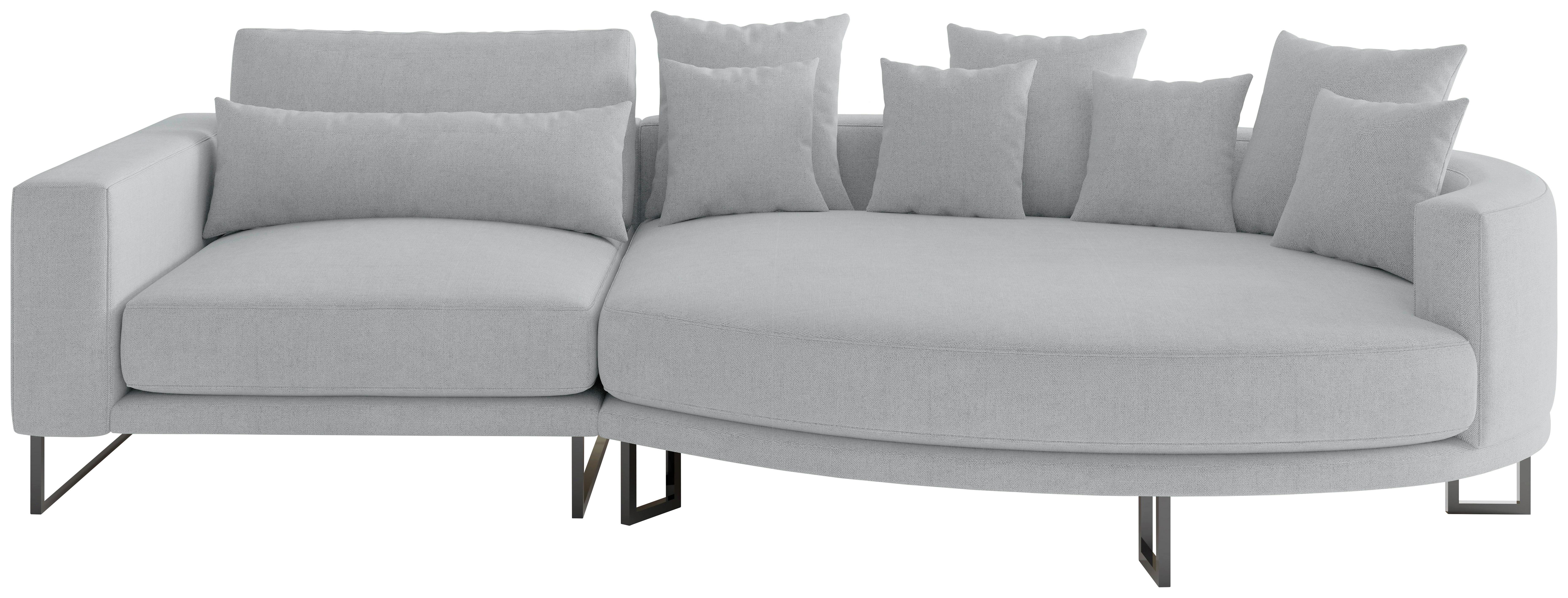 Bigsofa Natalia Grau S: 283x150 cm - Schwarz/Grau, Design, Textil (283/150cm) - Livetastic