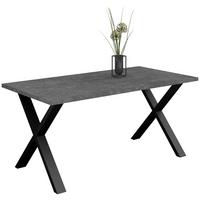 Esstisch Alex Graphitfarben, Schwarz - Schwarz/Graphitfarben, MODERN, Holzwerkstoff/Metall (200/100/78cm) - Livetastic