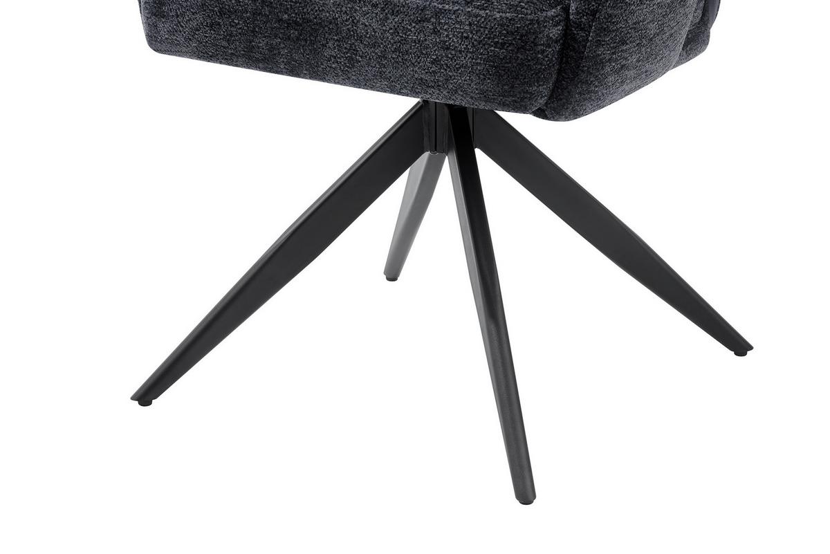 Armlehnstuhl Flow Grau/Schwarz B: 57,5 cm - Schwarz/Grau, MODERN, Holz/Textil (57,5/85/62cm) - Livetastic