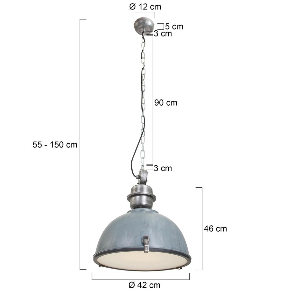Pendelleuchte Bikkel - Grau, Trend, Glas/Metall (42/145/42cm)