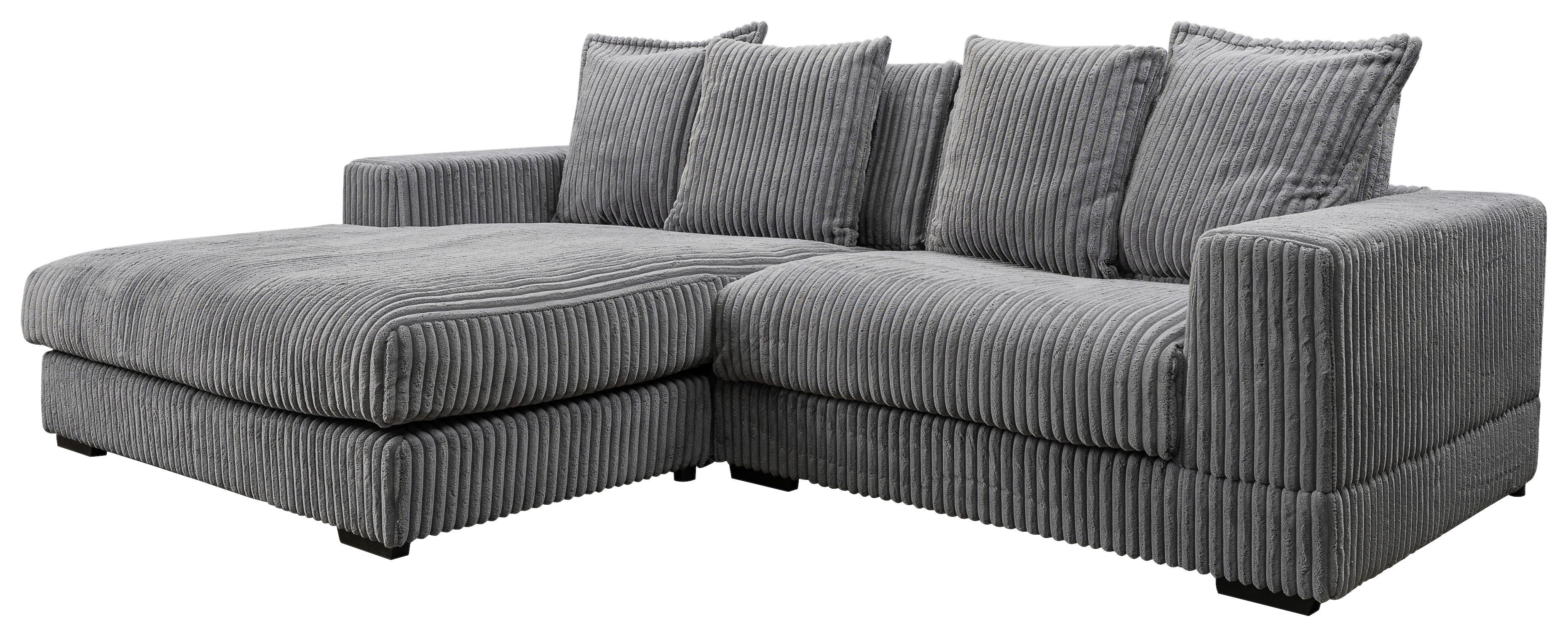 Ecksofa Funny - Schwarz/Grau, Design, Textil (195/285cm) - MID.YOU