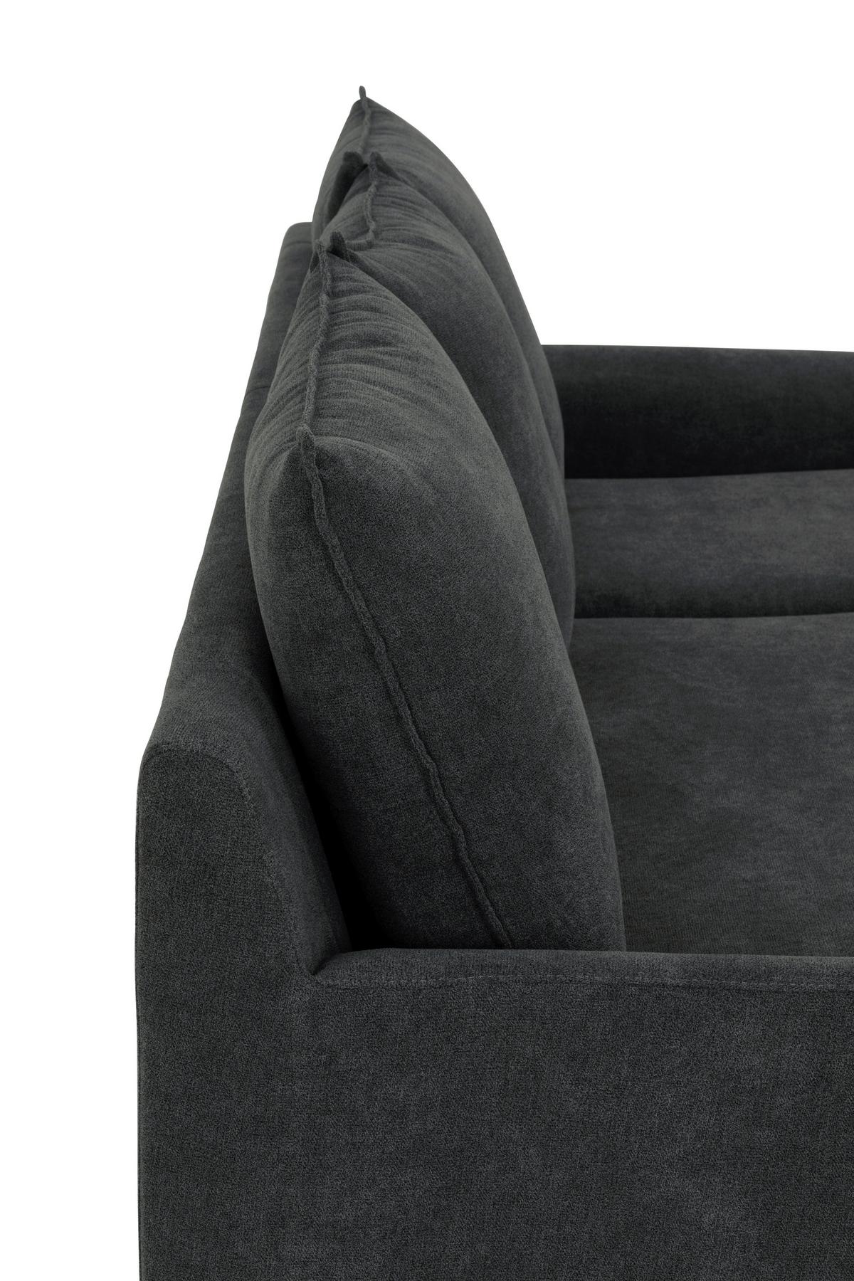 Ecksofa Milly - Dunkelgrau/Schwarz, MODERN, Textil (207/138cm) - P & B