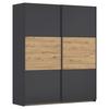 Schwebetürenschrank Neo Grau Eiche Artisan Dekor - Eiche Artisan/Grau, MODERN, Holzwerkstoff (175/210/59cm) - Rauch Möbel