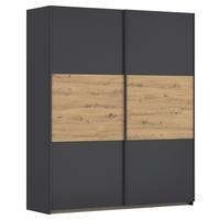 Schwebetürenschrank Neo Grau Eiche Artisan Dekor - Eiche Artisan/Grau, MODERN, Holzwerkstoff (175/210/59cm) - Rauch Möbel