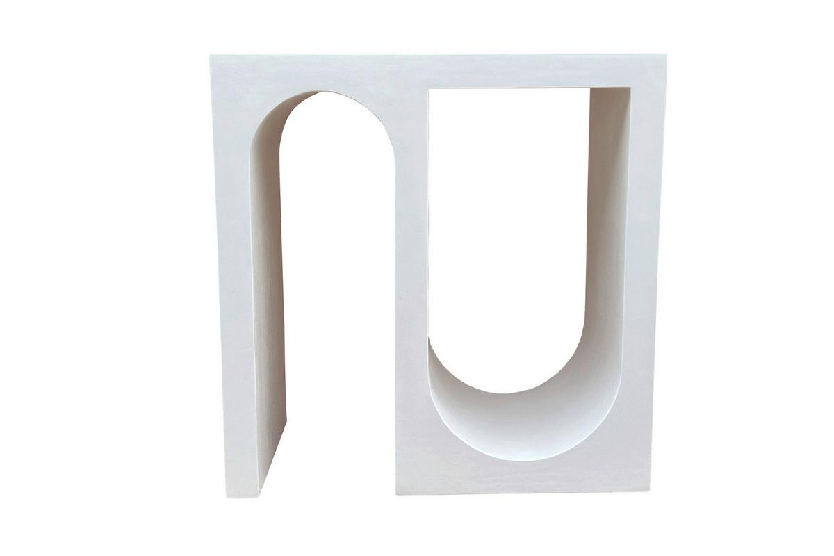 KONSOLENTISCH Weiß B: 78cm - Weiß, Design, Holzwerkstoff/Stein (78/80/33cm) - MID.YOU