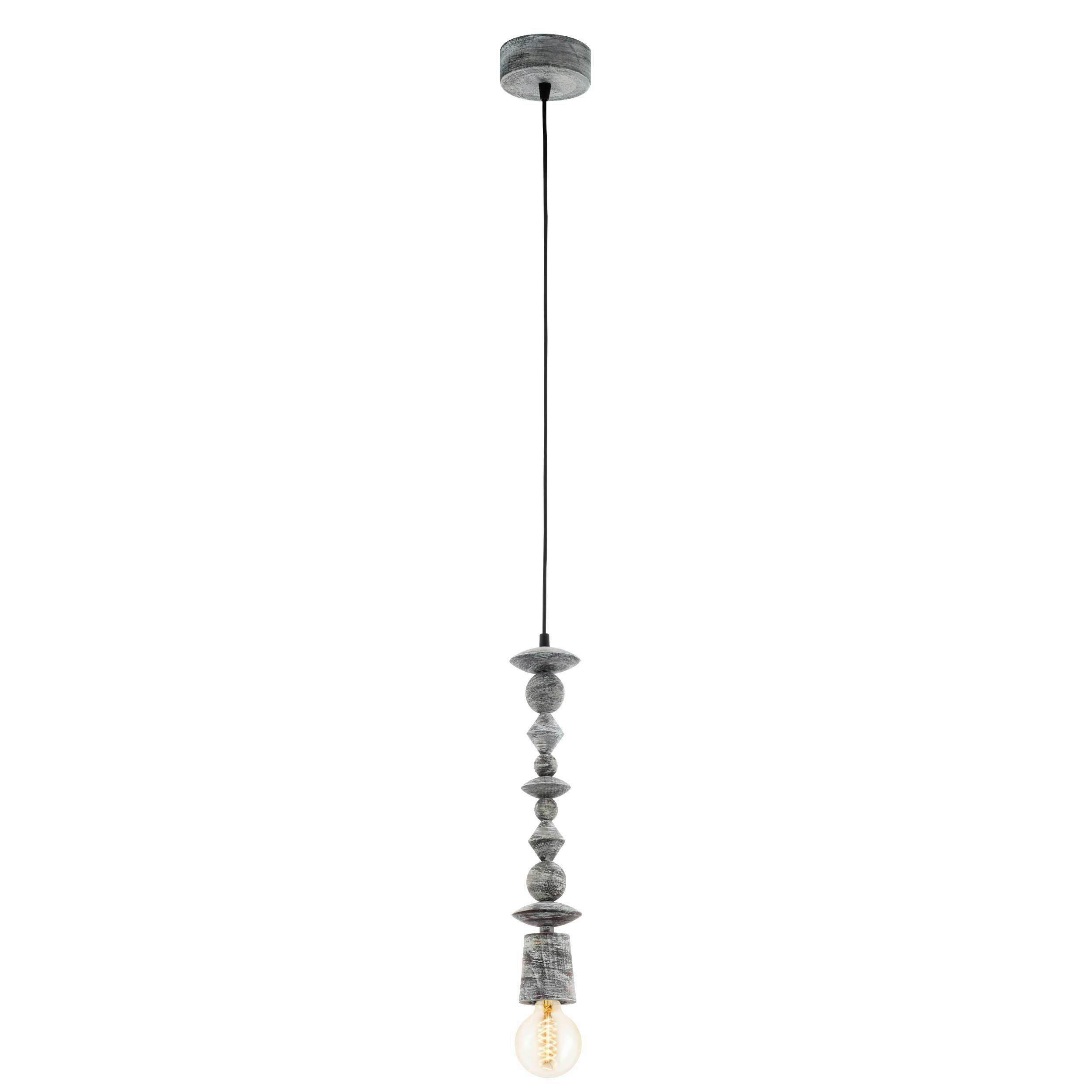 HÄNGELEUCHTE 49372_AVOLTRI - Schwarz, KONVENTIONELL, Holz (8/110cm) - Eglo