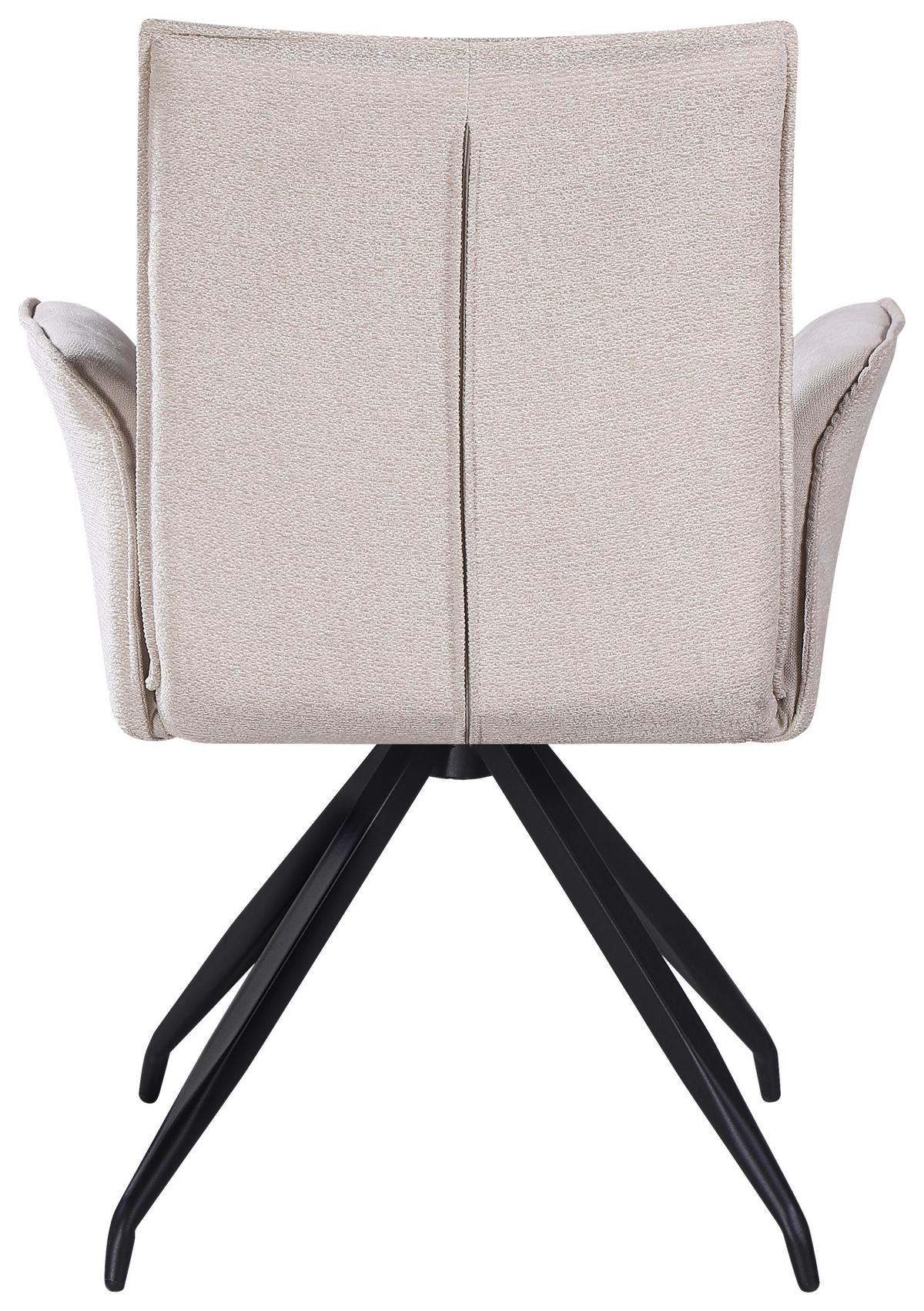 ŽIDLE S PODRUČKAMI NOVA - černá/béžová, Moderní, kov/textil (63/88/63cm) - Premium Living