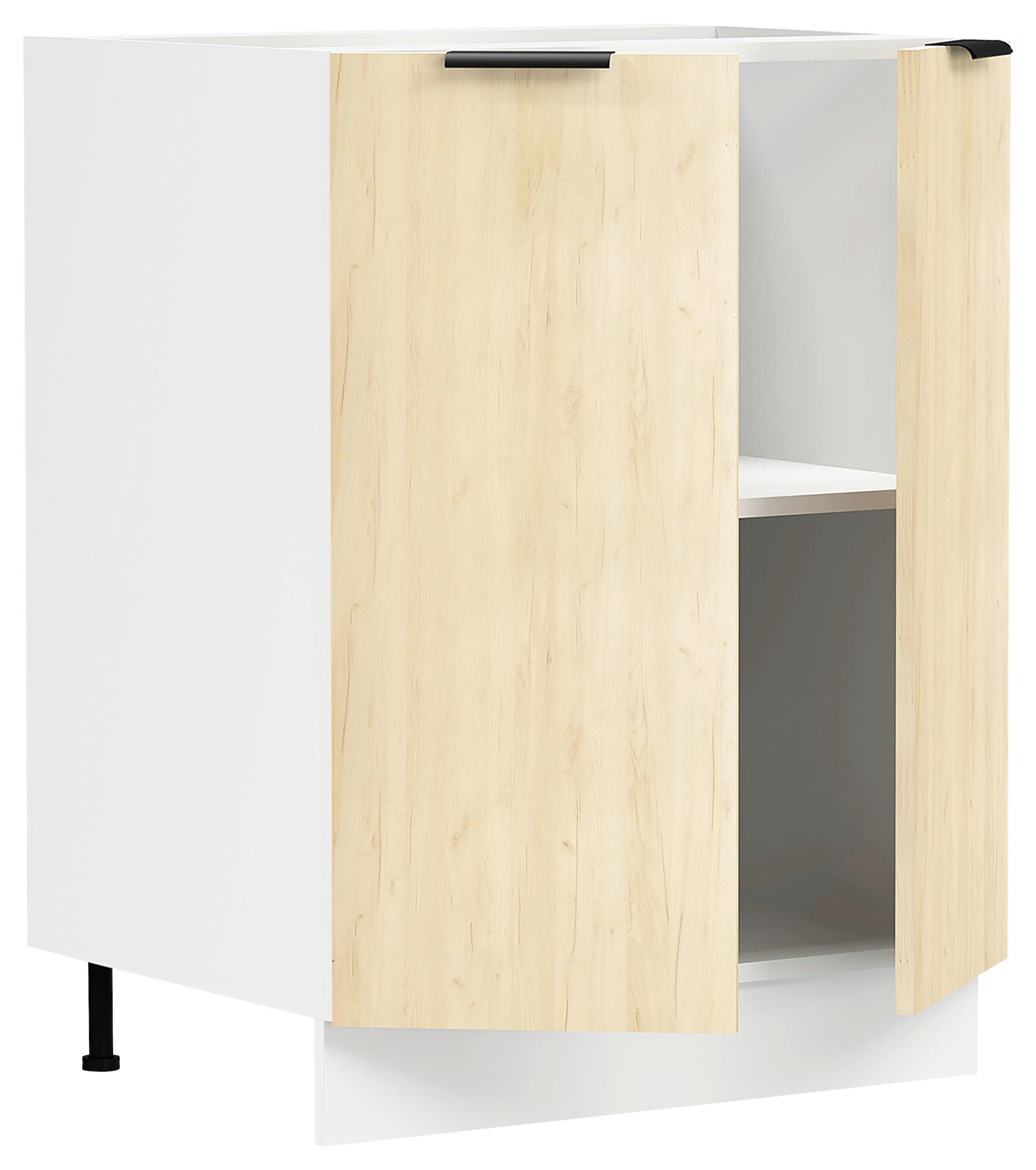 Küchenunterschrank Fasola Honigeiche/Weiß B: 60 cm - Honigeiche/Weiß, Trend, Holzwerkstoff (60/82/46cm) - MID.YOU