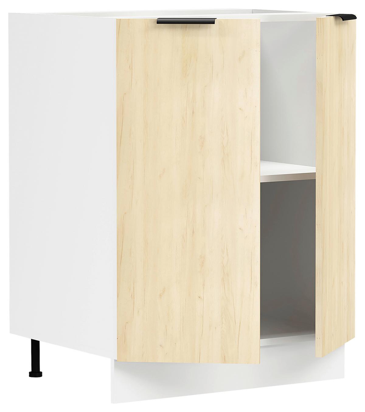 Küchenunterschrank Fasola Honigeiche/weiß B: 60 Cm - Honigeiche/Weiß, Trend, Holzwerkstoff (60/82/46cm) - MID.YOU