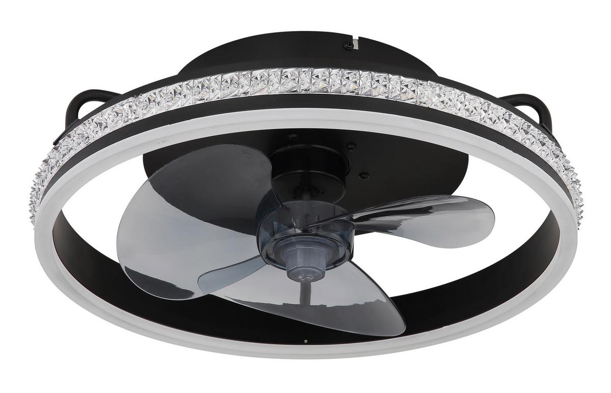 Deckenventilator 03662 - Klar/Schwarz, Design, Kunststoff/Metall (40/14,5cm) - Globo
