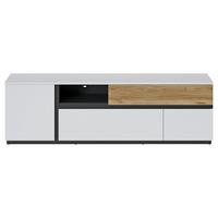 Tv-element Novena Alpinweiß B: 210,5 Cm - Eichefarben/Schwarz, Trend, Holzwerkstoff (210,5/63,1/40cm)