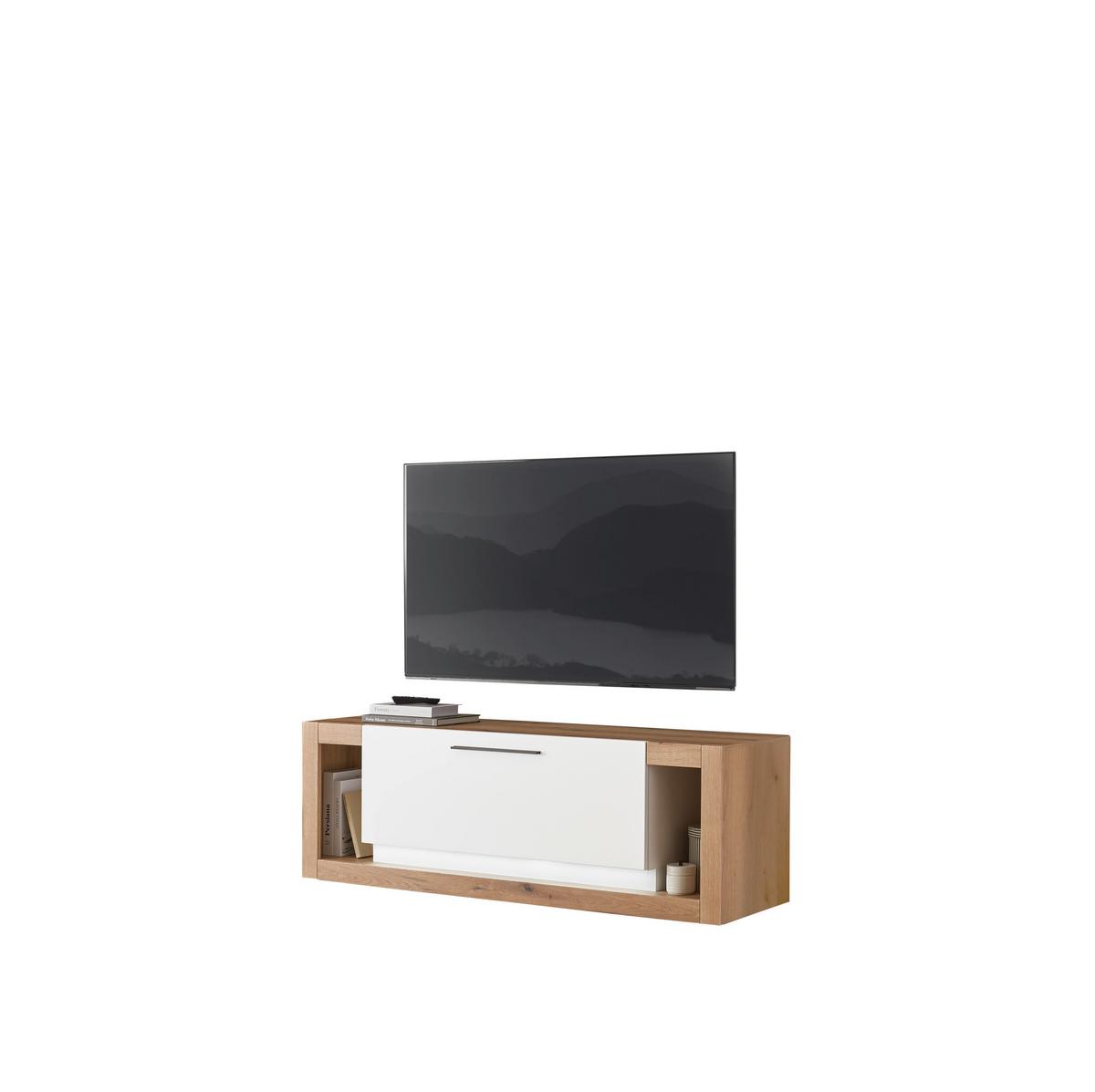 Lowboard Brixen Weiß/Eichefarben B: 150cm - Eichefarben/Weiß, Design, Holzwerkstoff (150/49/43cm) - MID.YOU