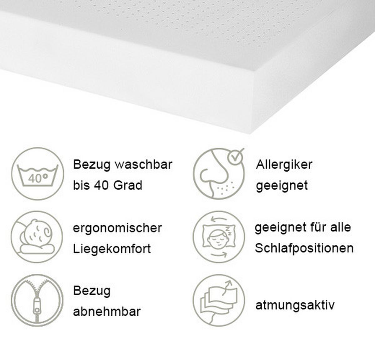 Kaltschaummatratze Air Deluxe 100x200 cm H2/H3/H4 H: 19 cm - Weiß, Basics, Textil (100/200cm) - MID.YOU