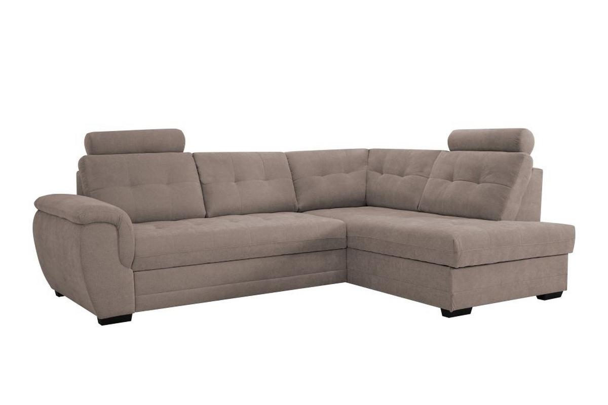 Rohová sedačka FALCO, pravá, sv.šedá žinylka,2x op.hlavy - černá/světle šedá, Konvenční, dřevo/kompozitní dřevo (251/183cm) - Ondega