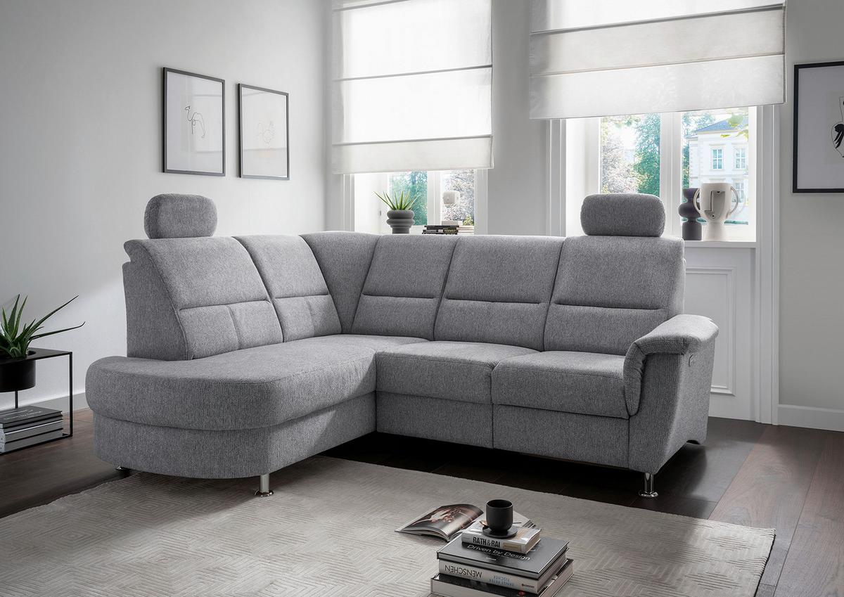Ecksofa Mit Stauraum Parole Silberfarben Chenille - Chromfarben/Silberfarben, KONVENTIONELL, Textil (184/231cm) - Livetastic