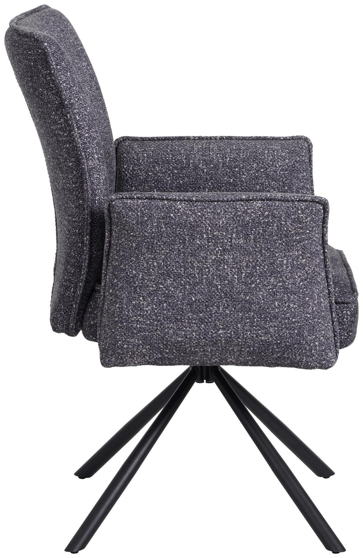 Négylábú Szék Ellen Ii Giga-S - fekete/antracit, Modern, textil/fém (49/90/60cm)