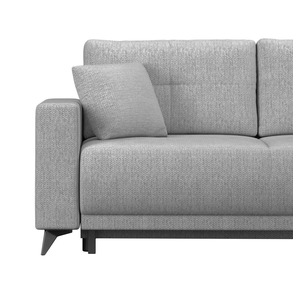 Rohová sedačka TEXAS, pravá, tmavosivá - čierna/tmavosivá, Konventionell, drevo (259/203cm) - Based