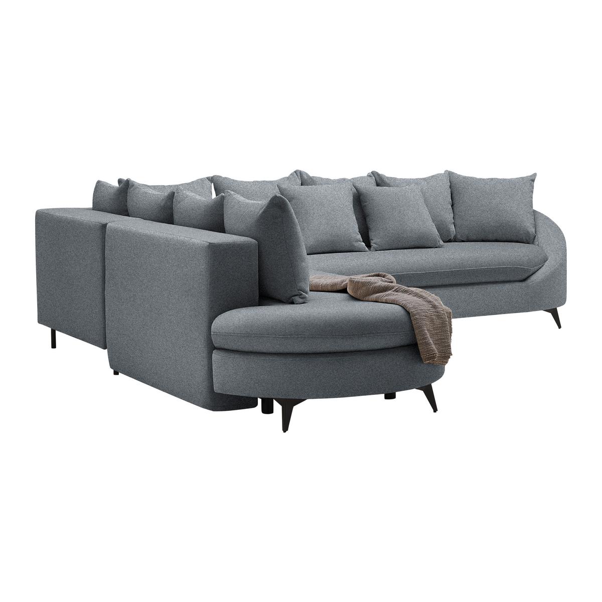 Rohová sedačka AXEL, levá, šedá tkanina - šedá/černá, Moderní, kov/textil (250/291cm) - Mömax