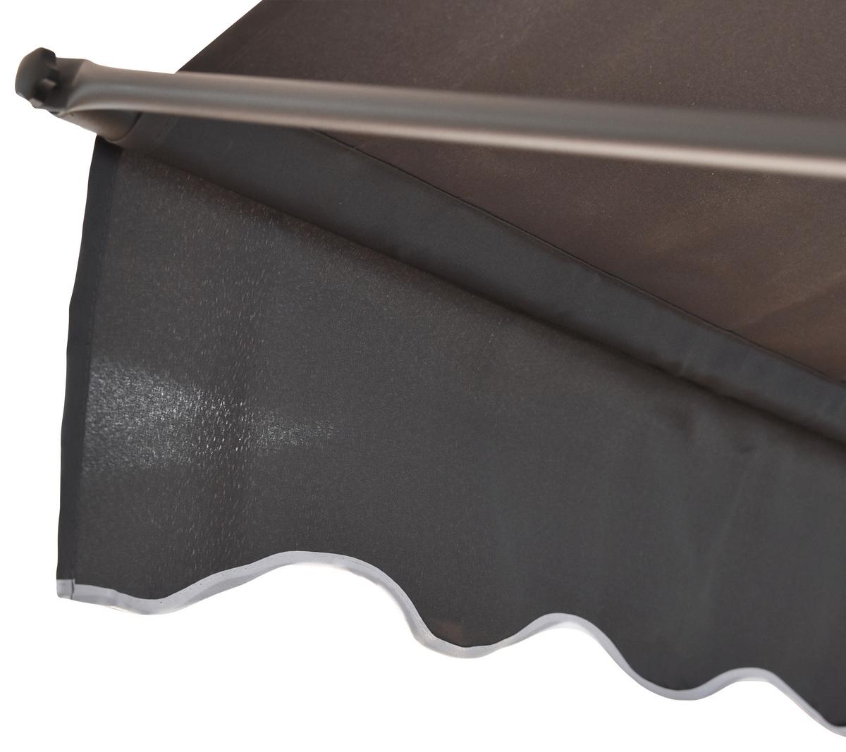 Klemmmarkise BxHxT: 200x200 300x120 cm Dunkelgrau/Weiß - Dunkelgrau, Basics, Textil/Metall (200/225-300/120cm)