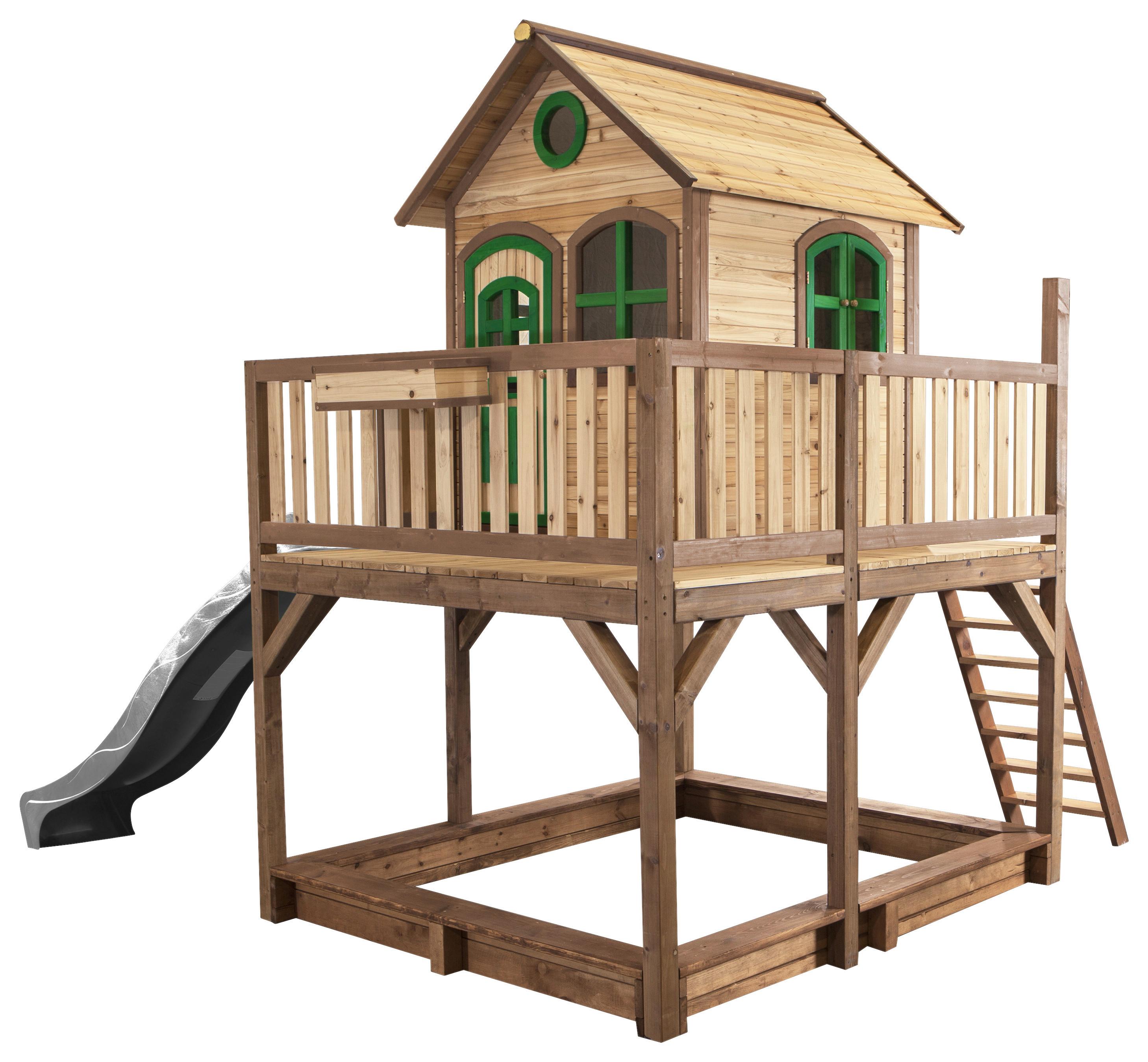 Spielturm A030.151.80 - Braun/Grau, KONVENTIONELL, Holz (377/291/255cm) - Ambia Garden