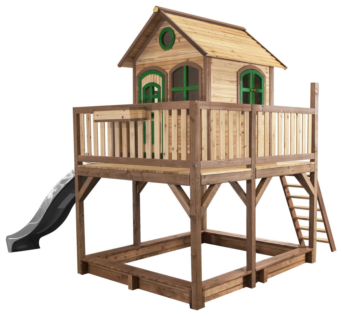 Spielturm A030.151.80 - Braun/Grau, KONVENTIONELL, Holz (377/291/255cm) - Ambia Garden