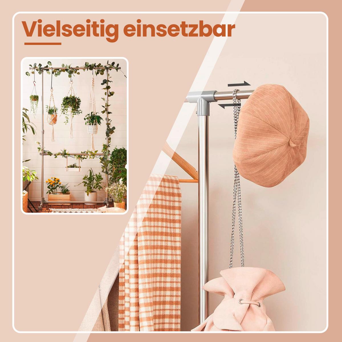 Kleiderwagen Eschefarben B: 93 Cm - Eschefarben, Basics, Kunststoff/Metall (93/113-198/49cm)