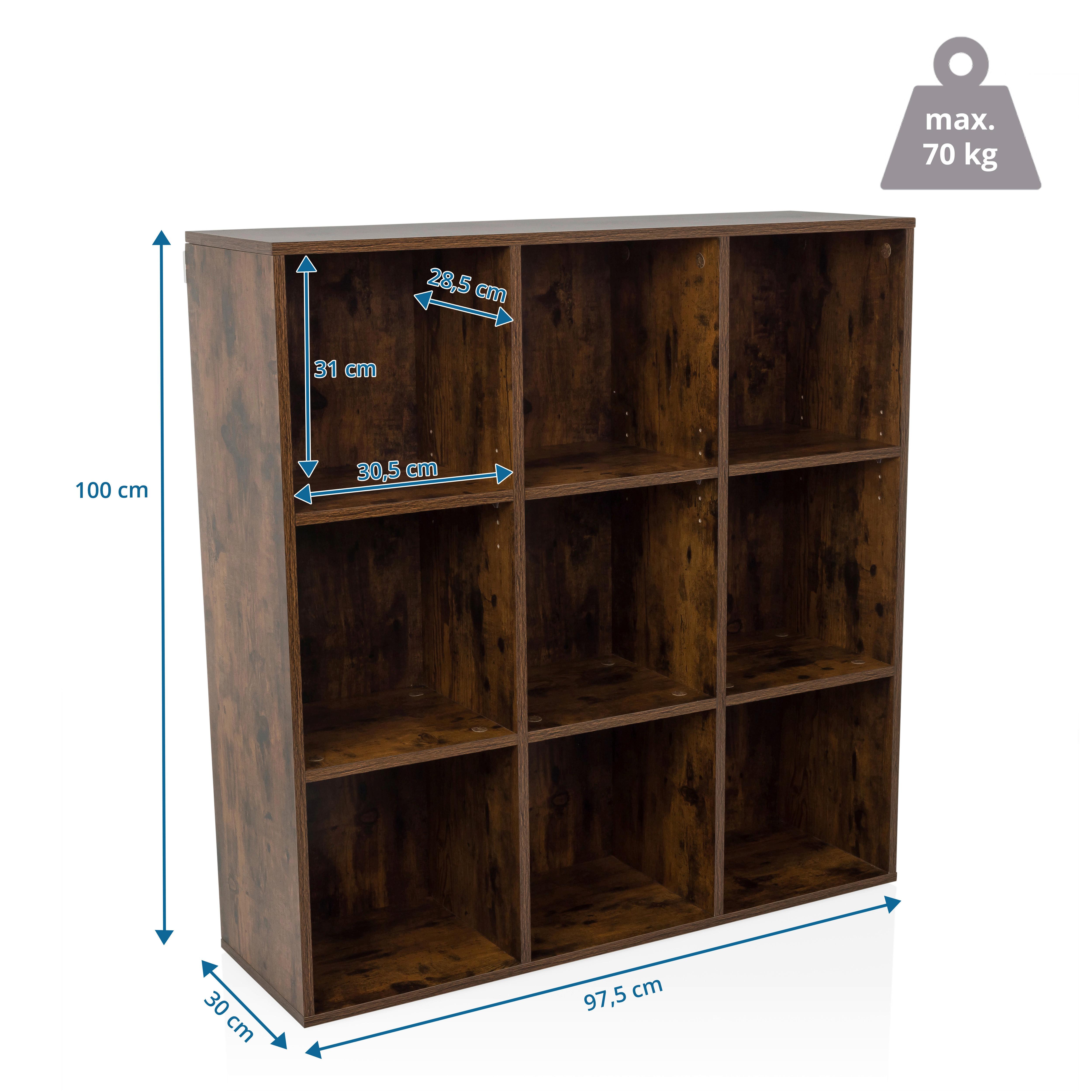 Regal Bjorke Eichefarben B: 97,5 cm - Eichefarben, MODERN, Holz (97,5/100/30cm) - MID.YOU