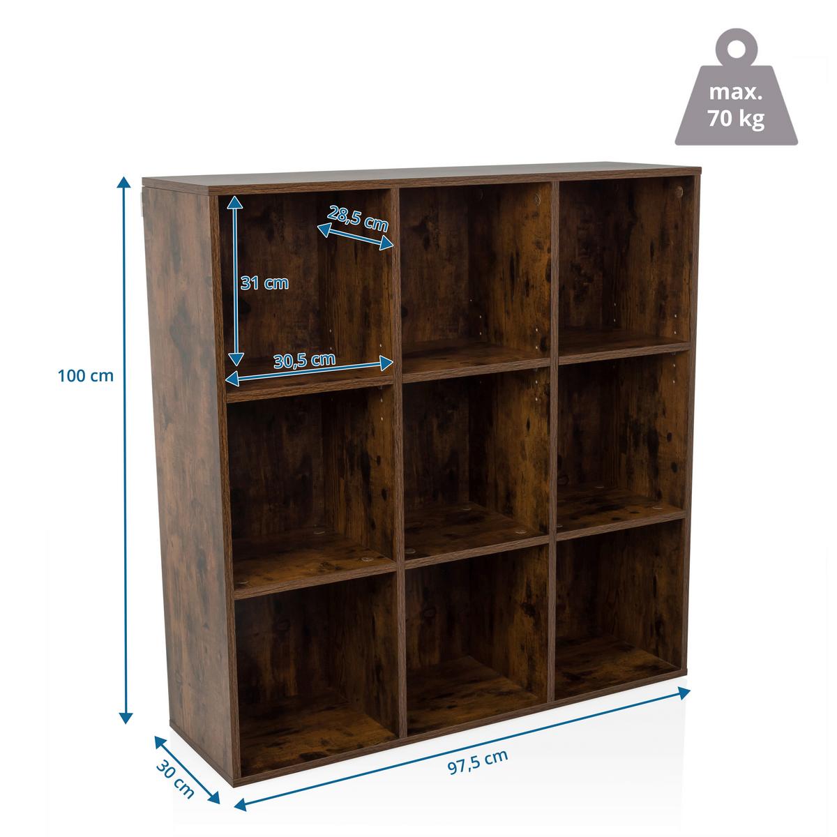 Regal Bjorke Eichefarben B: 97,5 cm - Eichefarben, MODERN, Holz (97,5/100/30cm) - MID.YOU