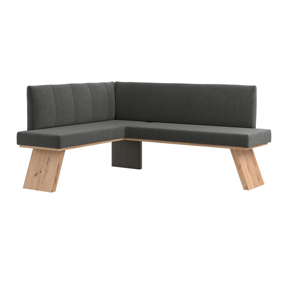 Eckbank Emma Ii - Eichefarben/Schwarz, KONVENTIONELL, Holzwerkstoff/Textil (140/160cm)