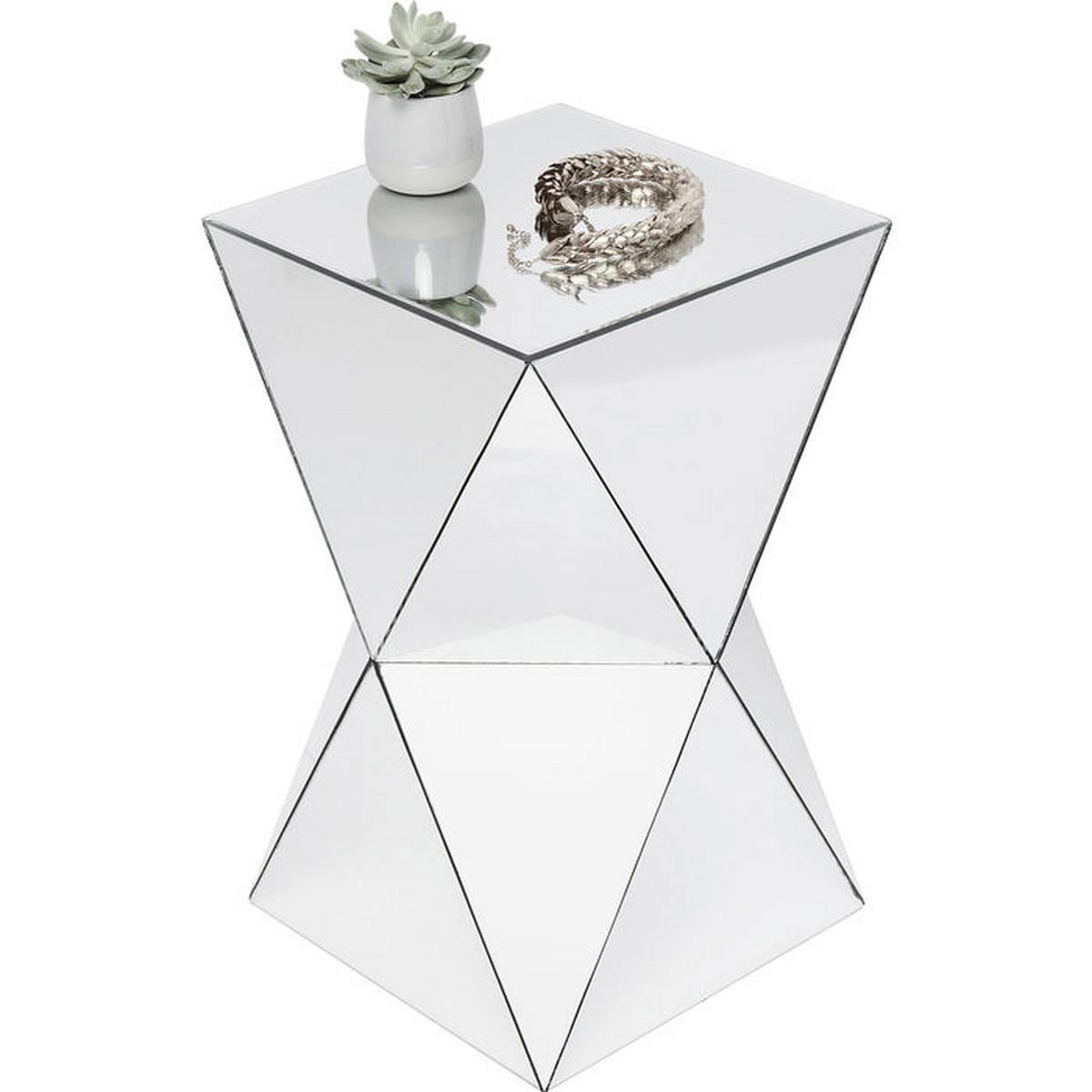 Beistelltisch Luxury Weiß B: 32 cm - Trend, Glas/Holzwerkstoff (32/32/54cm) - Kare-Design