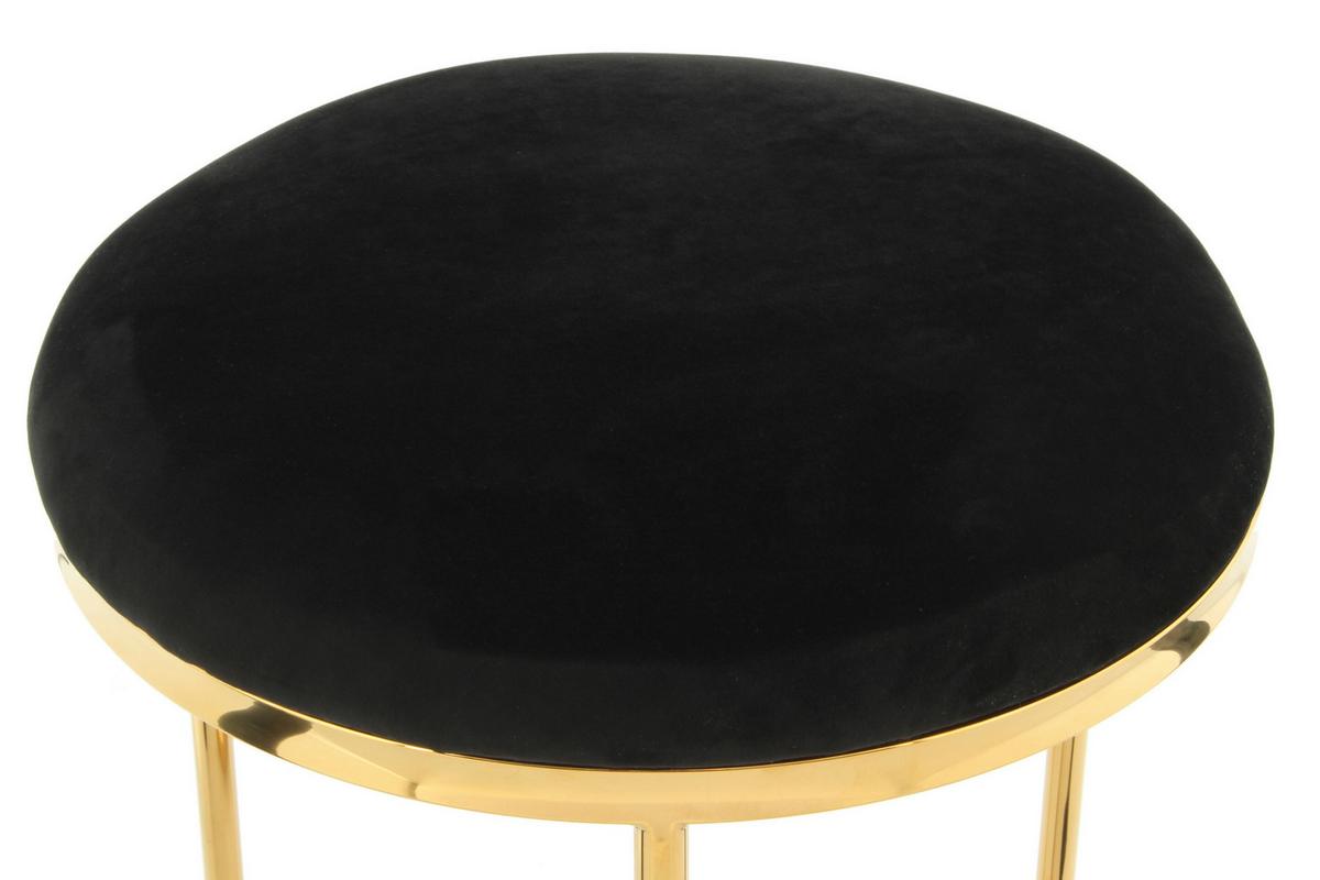Hocker Wynona 325 Schwarz/goldfarben D: 40 Cm - Goldfarben/Schwarz, Design, Textil (40/49cm) - Kayoom