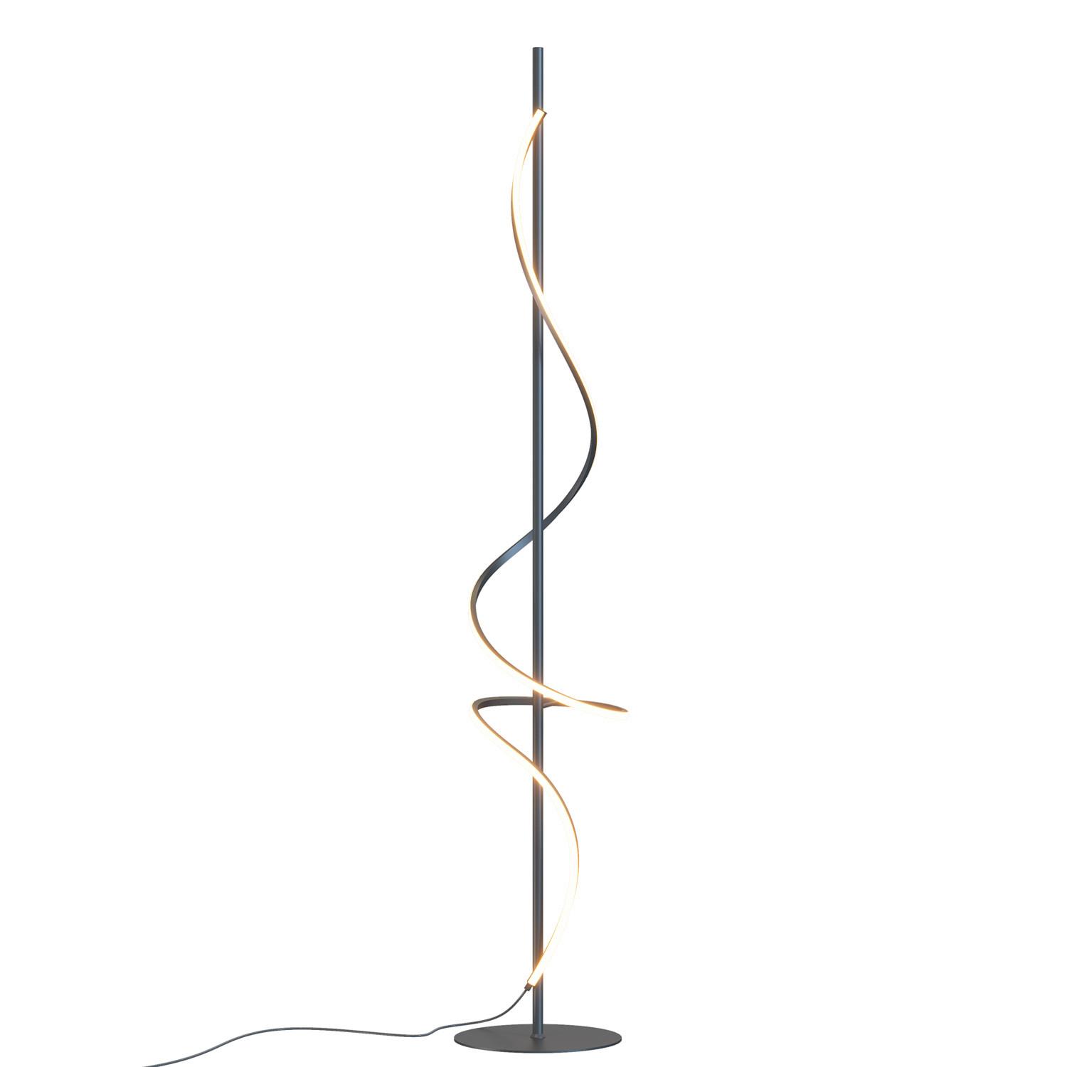LED-Stehleuchte Ptn Schwarz L: 22 cm - Schwarz, Design, Kunststoff/Metall (22/22/150cm)