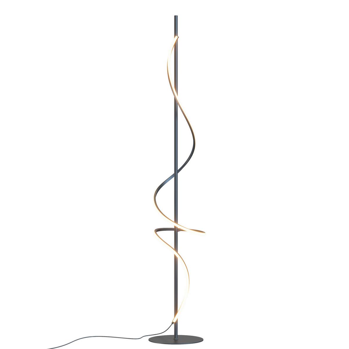 LED-Stehleuchte Ptn Schwarz L: 22 cm - Schwarz, Design, Kunststoff/Metall (22/22/150cm)