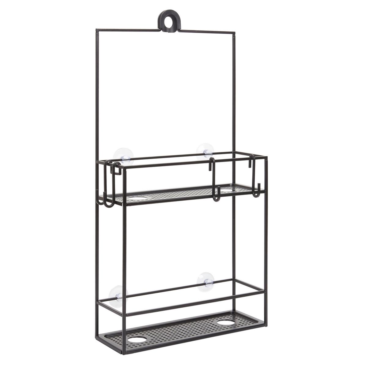 Regál do sprchovacieho kúta čierny - čierna, Modern, kov (31/11/61cm) - Mömax