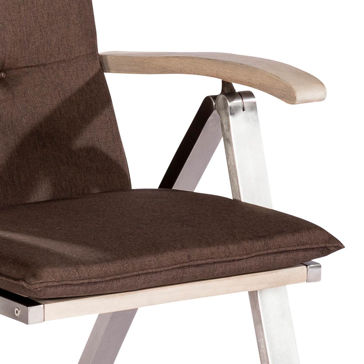 Gartengarnitur 9-tlg. Keros Holz/metall Mit Kissen - Silberfarben/Naturfarben, ROMANTIK / LANDHAUS, Holz/Textil (180-240/74/100cm) - Gardenson