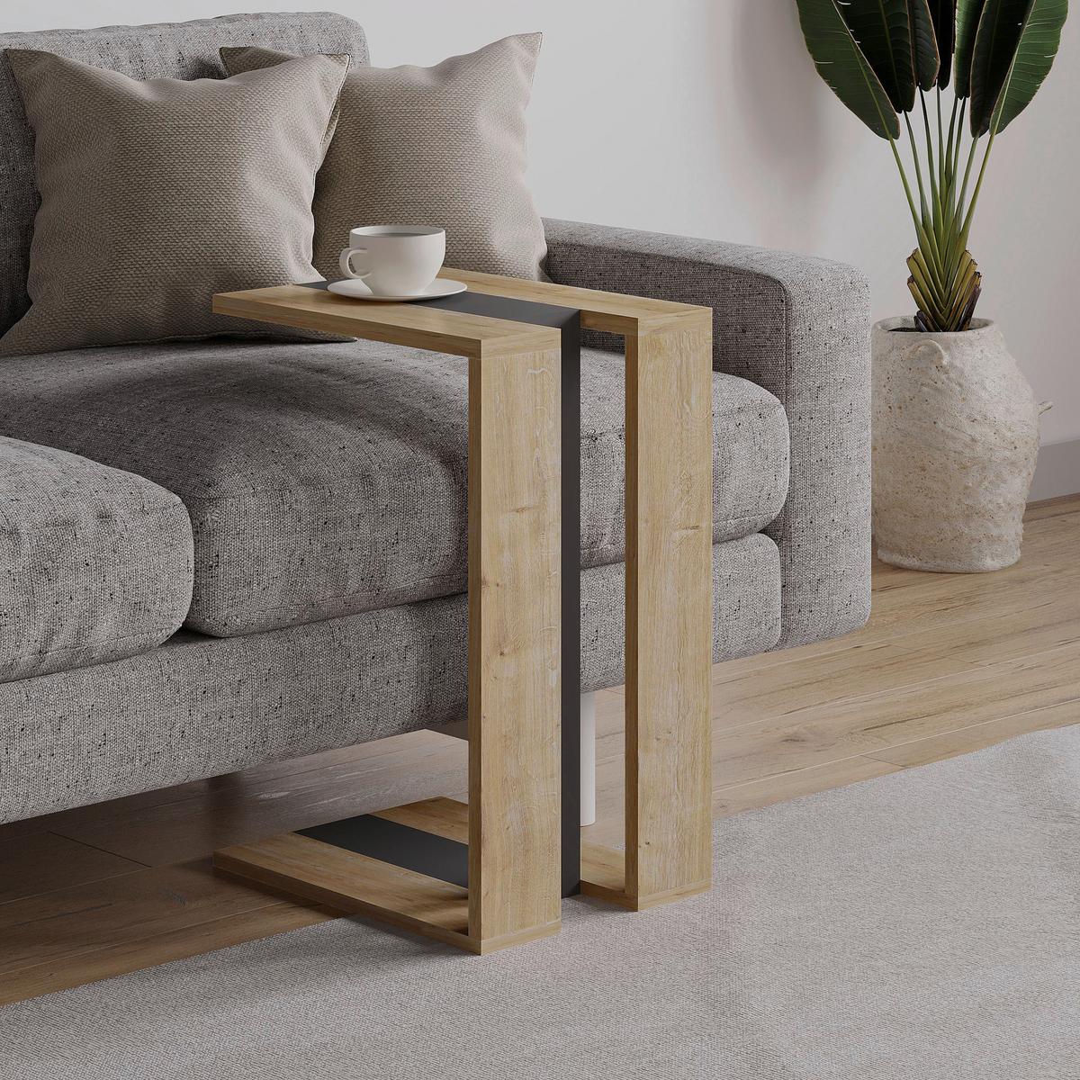 Beistelltisch Muju Beistelltisch - Eichefarben, Design, Holzwerkstoff (30/40/57cm) - Livetastic